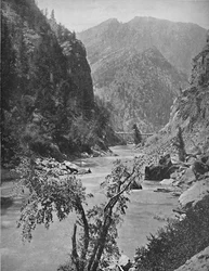 Black Canyon rzeki Gunnison, Kolorado, około 1897.