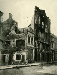 Zbombardowane budynki w Belgradzie, Serbia, I wojna światowa, październik 1915, ok. 1920.