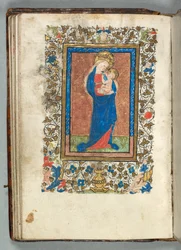 Księga godzin Korzystanie z Metz: Fol. 26v, Dziewica z Dzieciątkiem, c. 1440.