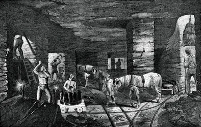 Kopalnia węgla Bradley, niedaleko Bilston, 1886