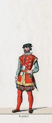 Brandon, projekt kostiumu do sztuki Szekspira, Henryk VIII, XIX w.