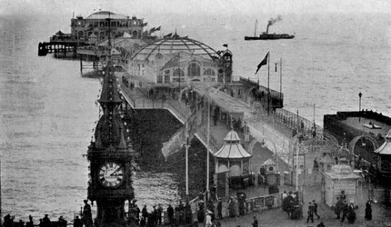 Brighton Aquarium and Palace Pier, Brighton, East Sussex, początek XX wieku