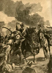 Brytyjski generał Joseph Thackwell w bitwie pod Sobraon, Pendżab, Indie, 1846–1890.