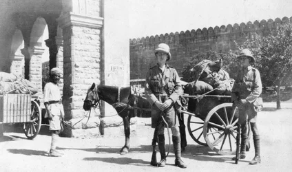 Transport wojsk brytyjskich, Agra, Indie, 1916-1917