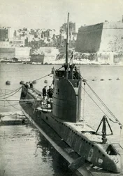 Brytyjska łódź podwodna na Malcie, II wojna światowa, 1945.