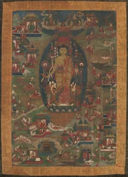 Budda Siakjamuni i sceny z jego poprzednich żywotów Opowieści Jataki, 1573-1619.