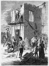 Budowa stacji telegraficznej Chappe, ok. 1793, ok. 1870 r.