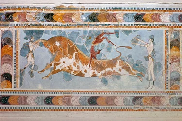 Fresk „Skaczący byk” z Knossos