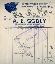 Kwit rzeźnika, 1940.