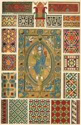 Bizantyjska emalia inkrustowana, mozaika marmurowa, mozaika szklana, 1898 r.