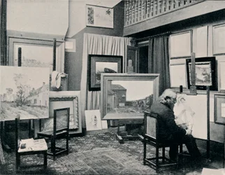 C. Cazin w swojej pracowni, ok. 1897