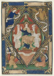 Kartka kanoniczna z Mszału: Chrystus w majestacie z ewangelistami, ok. 1930. 1410.