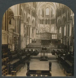 Katedra w Canterbury - widok wnętrza, Canterbury, Anglia, c1910.