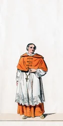 Kardynał Wolsey, projekt kostiumu do sztuki Szekspira, Henryk VIII, XIX w.
