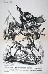 Karykatura Wilhelma I Pruskiego, wojna francusko-pruska, 1870-1871.