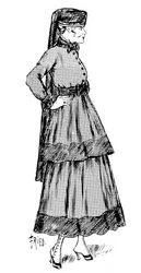 Kaszmirowa moda damska z jedwabną lamówką, 1915
