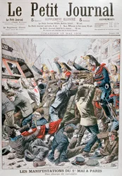 Szarża kawalerii podczas demonstracji na 1 maja w Paryżu, 1906