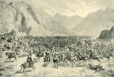 Szarża kawalerii pendżabskiej w drugiej akcji w pobliżu Charazji, 24 kwietnia 1880, 1901.