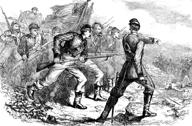 Szarża federalnych w Koryncie, wojna secesyjna, ok. 1880 r