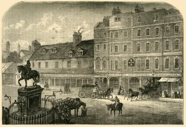 Charing Cross z Northumberland House w 1750, 1881.