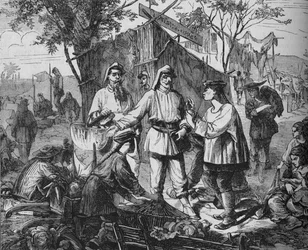 Chińscy handlarze w obozie aliantów, ok. 1880 r.