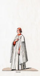 Chórzysta, projekt kostiumu do sztuki Szekspira, Henryk VIII, XIX w.