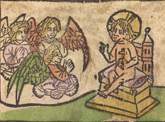 Dzieciątko Jezus z Trzema Aniołami, ok. godz. 14601470.