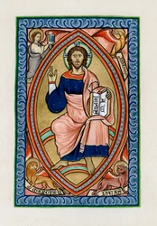 Chrystus w chwale z symbolami czterech Ewangelistów, ok. 1200