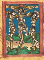 Chrystus na krzyżu między dwojgiem złodziei, ok. godz. 14901500.