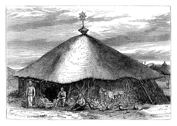 Kościół w Magdali z grobem Teodora, Etiopia, ok. 1868, koniec XIX w.