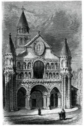 Kościół Notre Dame de la Grande, Poitiers, Francja, XII wiek, 1870