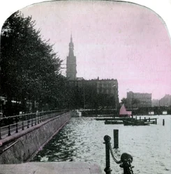 Ratusz i Alster, Hamburg, Niemcy, koniec XIX wieku