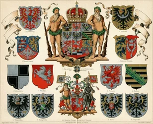 Herb Królestwa Prus i prowincji Meyers Großes Konversations-Lexikon, 1883 r.