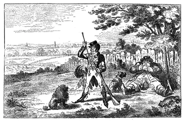 Cockneyowscy sportowcy przeładowujący broń, 1800
