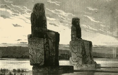 Kolosalne Posągi w Tebach, 1890.