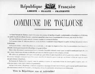 Commune de Toulouse, z francuskich plakatów politycznych Komuny Paryskiej