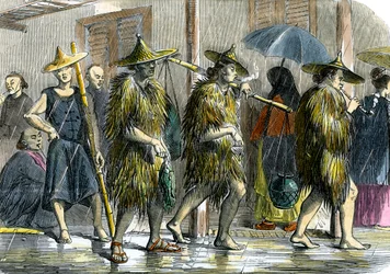 Kulisy w Hongkongu, w deszczową pogodę, ok. 1875 r.