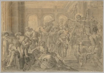 Kopia Annibale Carraccis St. Roch dający jałmużnę, 1595 lub później.