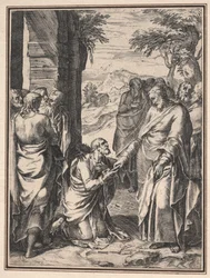 Kopia Cornelis Cort: Chrystus dający klucz Kościoła św. 1567.