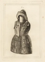 Korcelet lub garnitur z jasnej zbroi arkebuzowej i nakrycie głowy morion z Tower of London