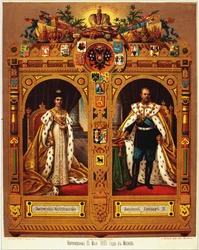 Plansza z koronacją Aleksandra III, 1883