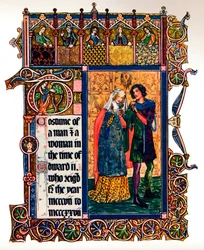 Kostium mężczyzny i kobiety w czasach Edwarda II, 1909