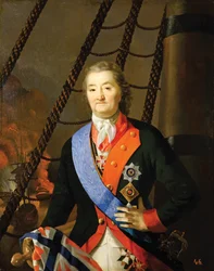 Hrabia Aleksiej Grigoriewicz Orłow w bitwie pod Chesmą, XIX w.