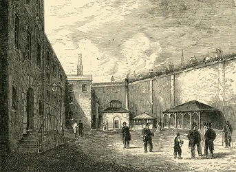 Dziedziniec w więzieniu floty, ok. 1872 r.