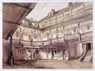 Dziedziniec Oxford Arms Inn, Warwick Lane, Londyn, 1851