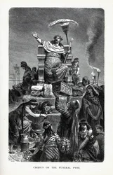 Krezus na stosie pogrzebowym, 1882