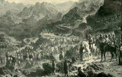 Przeprawa przez Kotal Jamburak, 1901.