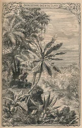 Crusoe odkrywa kozy na wyspie, ok. 1870 r.