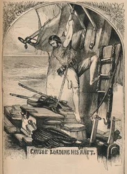 Crusoe ładuje swoją tratwę, ok. 1870 r.