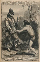 Crusoe i piątek, ok. 1870